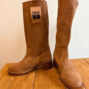 Frye Tan Suede Tall Boots
